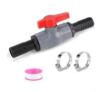 babominimer Válvula de bola con conector de manguera, válvula de cierre de PVC para sistemas de riego y tuberías, tamaños de pulgadas y 4 pulgadas, incluye abrazaderas de manguera y cinta de sellado