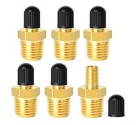 babominimer Válvula de tanque NPT de 1/4 pulgadas, kit de válvula de latón de 6 unidades, válvula de tanque de rosca macho estándar NPT de 1/4 pulgadas, reemplazos de válvula de aire, para