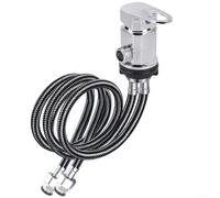 babominimer Válvula mezcladora de ducha RV G1/2 de aleación de zinc con tubo de salida de entrada de 80 cm para caravana, casa móvil, baño (negro)