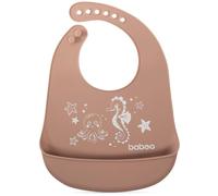 Baboo Babero de Silicona con Bolsillo Cacao +4m