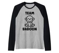 Baboons Animals Funny Little Baby Monkey Team Baboon Camiseta Manga Raglan