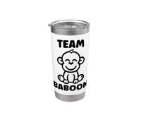 Baboons Animals Funny Little Baby Monkey team Baboon Vaso térmico de acero inoxidable de doble pared