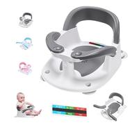 babove Asiento de baño para bebés de 6 meses en adelante con adhesivo de termómetro, botón de un solo toque para una fácil apertura del reposabrazos, silla de baño para bebé (gris)