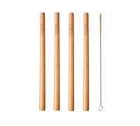 Babu Life Case Bamboo Straws x4 + Cepillo de fibra de coco