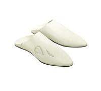 Babuchas marroquíes de Cuero autentico Hechas a Mano por los Mejores Artesanos de Marrakech (Blanco Roto, Numeric_42)