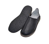 Babuchas o Zapatillas marroquíes Unisex de Cuero autentico y Suela de Goma. Cómodas y robustas para Usar Dentro o Fuera de casa (Negras, Numeric_44)