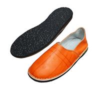 Babuchas o Zapatillas marroquíes Unisex de Cuero autentico y Suela de Goma. Cómodas y robustas para Usar Dentro o Fuera de casa (Naranja, Numeric_44)