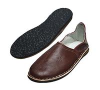Babuchas o Zapatillas marroquíes Unisex de Cuero autentico y Suela de Goma. Cómodas y robustas para Usar Dentro o Fuera de casa (Marrón, Numeric_39)