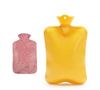 BABULE Bolsa de Agua Caliente Bolsa de Agua Caliente de Goma Es Ideal para Aliviar el Dolor Bolsa de Agua Caliente de Riego Termoterapia Bolsa de Agua Caliente 2L Bolsa de Agua Caliente con Manga de P