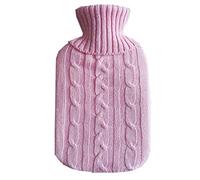BABULE Bolsa de Agua Caliente, Cubierta de Bolsa de Agua Caliente Tejida Bolsa Suave de Invierno Caja de Mano Cálida de Color Gris Estufa de Protección/Pink