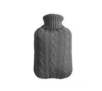 BABULE Bolsa de Agua Caliente, una Bolsa de Agua Caliente de Punto de 6 Colores Cubierta sin Bolsa 2L Protección Suave Contra el Frío Y el Calor Se Puede Lavar en Invierno a Prueba de Calor/K Grey