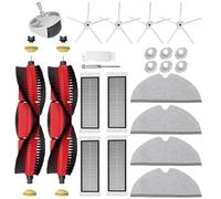 BaBuzom Accesorios de Repuesto para Xiaomi Roborock S5 Max S6 MaxV S6 Pure S6 Max S50 S51 S55 S5 S60 S65 S6, 2 Cepillo Principal, 4 Filtro HEPA, 4 Cepillo Lateral, 1 Ruedas, 4 Paños, 6 Filtro de Agua