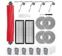 BaBuzom Accesorios Kit Recambios para Roborock Qrevo S Pro/QV 35A / QV 35S Aspiradora, 1 Cepillos Principales, 6 Bolsas de Polvo, 4 Cepillos Laterales, 2 Filtro, 4 Paños