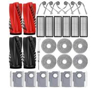 BaBuzom Accesorios Kit Recambios para Roborock Qrevo S5V/Qrevo Curv/Curv S5X/Qrevo Edge/Edge S5A Aspiradora, 2 Cepillos Principales, 6 Bolsas de Polvo, 6 Cepillos Laterales, 6 Filtro, 6 Paños