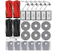 BaBuzom Accesorios Kit Recambios para Roborock Saros 10R/Saros 20/Qrevo CurvX/Qrevo Curv 2 Pro/Qrevo Curv 2 ProX, 2 Cepillos Principales, 6 Bolsas de Polvo, 6 Cepillos Laterales, 6 Filtro, 6 Paños