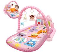 Baby Activity Center with Music & Light Safe & Easy Baby Gym Play Mat with Rattle Pendant Removable Play Mat Adjustable Board for Newborns and Toddlers