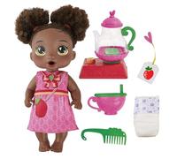 Baby Alive Bubbly Tea Party Berry Boo Muñeca con Accesorios de Tetera, Pelo Negro, 11 Pulgadas, Juguetes para niñas y niños de 3 años en adelante