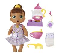 Baby Alive Bubbly Tea Party Sophia Sparkle Mueca con accesorios de tetera cabello castao 11 pulgadas juguetes para nias y nios de 3 aos y
