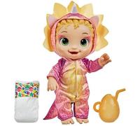 Baby Alive Dino Cuties - Muñeca Triceratops, Accesorios para muñecas, Bebidas, mojados, Juguete de Dinosaurio Triceratops para niños a Partir de 3 años, Pelo Rubio
