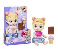 Baby Alive Hasbro, Harper Hugs, Muñeca para Niñas y Niños, Comida de Juguete, Color Rosa, Accesorios Chocolate y Helado, Juego de rol, Historias de Mamás y Papás, Regalo para Peques de 3 Años o Más