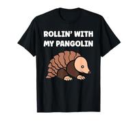 Baby Animals Pangolins Cute Quote Rollin with my Pangolin Camiseta