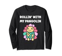 Baby Animals Pangolins Cute Quote Rollin with my Pangolin Manga Larga