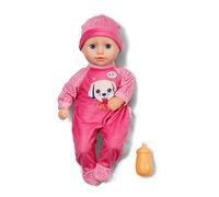 Baby Anna - Muñeca con Pelele Rosa y biberón - Tamaño 36 cm - con Cuerpo Blando y Ojos Que cierran - Apto para niños a Partir de 1 año