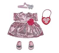 Baby Annabell Deluxe Vestido a la Moda 43 cm - Traje de Fiesta con Brillo, Promueve la empatía y Las Habilidades sociales, Edad a Partir de 3 años, Incluye Vestido, Zapatos y más