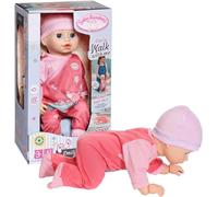 Baby Annabell Emily Walk with Me 710623, Muñeca de 43 cm con Mono Rosa y Gorro, Incluye Funciones realistas, Funciona con 3 Pilas AAA (no Incluidas), Edad: 3+ años