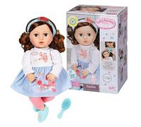 Baby Annabell Sophia (Morena) 707234 - Muñeca de Tela súper Suave de 43 cm con Vestido, Mallas y Zapatos - Incluye Diadema y Cepillo - Lavable a Mano - Edad: 2+ años
