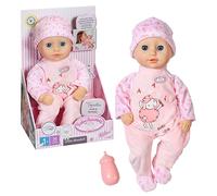 Baby Annabell- Zapf Creation 709870 Little Annabell 36cm-Weiche Puppe mit Stoffkörper, Rosa Strampler, Blaue Schlafaugen und Fläschchen