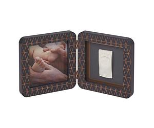 Baby Art My Baby Touch Set de Marco de foto y Huella de bebé en Arcilla, Recuerdo de las huellas de mano y pie, Gris y Cobre
