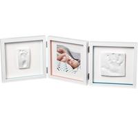 Baby Art My Baby Touch Set de Marco triple para fotos y 2 Huellas de bebé en Arcilla, Recuerdo de las huellas de mano y pie, color white
