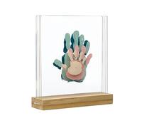 Baby Art My Family Prints Kit de impresión para crear la huella de las manos de toda la familia, original idea regalo, con base de madera, dimensiones 20 x 21,6 x 6 cm