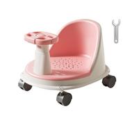 Baby Bath Seat, Ergonomic Bath Support, 14.96x11.81x7.09inch, Non-Slip Design with Wheels, Comfortable Shower Accessory for Girls, Boys, Bathroom Safety, Khaki/Yellow/Green/Pink