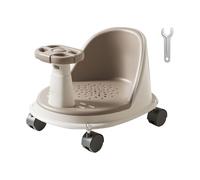 Baby Bath Seat, Ergonomic Bath Support, 14.96x11.81x7.09inch, Non-Slip Design with Wheels, Comfortable Shower Accessory for Girls, Boys, Bathroom Safety, Khaki/Yellow/Green/Pink