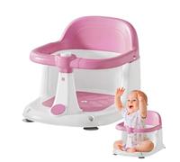 Baby Bath Seat, Portable Toddler Bathtub Chair, Non Slip Quick Drain Bath Support with Secure Backrest and Stable Base, Ideal Bathroom Accessory for Water Play Beach Camping