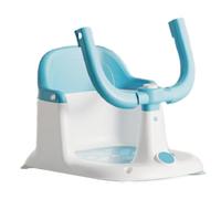 Baby Bath Seat, Sitting Bathtub Chair with Suction Cups, Compact Supportive Design Perfect for Safety and Comfort, Boys, Travel, Home, Living Room, Hotels, Vacations, 40x31cm Gray Blue