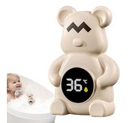 Baby Bath Temperature Sensor, Floating Bear-Shaped Water Thermometer, Safe Bathtub Monitor, Cute Digital Toy Meter, Ideal for Shower, Hot Spring, Pool, Spa, Indoor Outdoor Family Use, 14cm Khaki Green