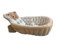 Baby Bath Tub, Inflatable Kids Bathtub, Foldable Bathing Seat, Adjustable Pvc Support, Beach Pool Travel Use, 90x55cm/35.43x21.65 Inches, Pink, 1 Piece, 1050g, 900g