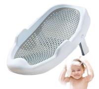 Baby Bather - Tumbona transpirable para bebés de 0 a 24 meses con orificio de drenaje, bañera para bebé, portátil, antideslizante, plegable, para recién nacidos, color gris