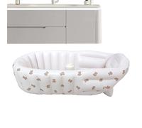 Baby Bathtub Inflatable Tub Blow Up Pool Seat Foldable Design Comfortable Cushion Support for Sink Shower Water Play Travel Swimming Outdoor Summer Bath Time, 90x55cm/35.43x21.65 inches