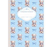 Baby Bear & Bow Composition Notebook: Cute Pastel Blue Coquette Notebook | Wide Ruled School Supplies with Bears and Bows
