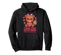 Baby Bear I Wear Pink For My Friend Concientización sobre el cáncer de Mama Sudadera con Capucha