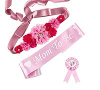 Baby Bee - Banda para baby shower, banda para embarazo, recuerdo de baby shower, flores, cinturón para el vientre, revelación de género