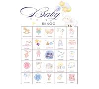 Baby Bingo: 32 players game for baby shower, Gender Reveal Party, New parent celebration game, Baby Sprinkle Activity
