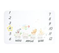 Baby Blanket, 60" X 40" Soft Flannel Monthly Growth Tracker Photography Backdrop, 1-12 Months Newborn Photo Prop, Gender Neutral Baby Shower Keepsake Gift(Little Train)