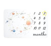 Baby Blanket, 60" X 40" Soft Flannel Monthly Growth Tracker Photography Backdrop, 1-12 Months Newborn Photo Prop, Gender Neutral Baby Shower Keepsake Gift(Galaxy)