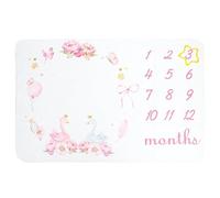 Baby Blanket, 60" X 40" Soft Flannel Monthly Growth Tracker Photography Backdrop, 1-12 Months Newborn Photo Prop, Gender Neutral Baby Shower Keepsake Gift(Swan)