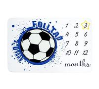 Baby Blanket, 60" X 40" Soft Flannel Monthly Growth Tracker Photography Backdrop, 1-12 Months Newborn Photo Prop, Gender Neutral Baby Shower Keepsake Gift(Football)